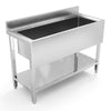 47" Stainless Steel Sink Commercial Restaurant Kitchen Prep Hand Basin w/ Shelf