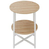 Small Round Coffee Table with 2 Tier End Table Bedside Table UK