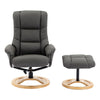 The Mandalay Swivel Recliner Chair & Footstool in Cinder Genuine Leather