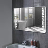 80cm Wall Illuminated LED Bathroom Mirror with Light Demister Touch Sensor Clock