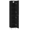 Highboard Black 34.5x34x180 cm Engineered Wood