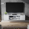 130cm High Gloss White Floating TV Stand Cabinet Unit 2 Door Storage Sideboard