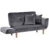 Fabric Sofa Bed Small Loveseat Tufted Button Detail Couch with Wooden Leg Grey