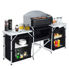 Aluminium Camping Table Kitchen Unit Folding Storage Outdoor Cooking Station