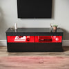 High Gloss Black TV Stand Cabinet Unit 2 Door Sideboard with LED Lights 120cm