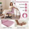 Mid Back Swivel Task Chair Bedroom Adjustable Criss Cross Legged Chair-Pink
