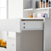 Dressing Table with LED Lights Vanity Makeup Table with 4 Storage Drawer Stool