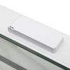 Rectangular LED Illuminated Bathroom Mirror with O Light Socket Clock Demister