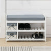 Shoe Bench Shoes Storage Organizer Baskets Cabinet Cushioned Seat Home Hallway
