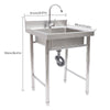 Stainless Steel Kitchen Freestanding Sink Laundry Basin w/ 360° Rotatable Faucet