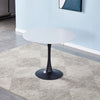 Round Dining Table Pedestal & Velvet Chairs Set Home Family Leisure Negotiation