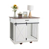 Wooden Pet Dog Crate Pet Dog Kennel Cage Furniture End Table w/ 1 Large Drawer