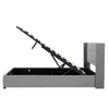 Merax Upholstered Bed Functional Bed from Storage Double Size Grey Velvet
