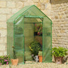 New Walk In Greenhouse PE Plastic Garden Grow Green House with 4 Shelves
