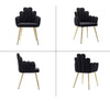 Velvet Dining Chairs Set of 2 Black Upholstered Gold Legs For Kitchen Room Chair