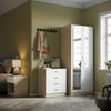 Modern High Gloss Chest of 4 Drawers White&Oak Storage Cabinet Bedroom Furniture