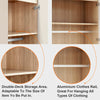 Cream&Oak High Gloss 2 Door Wardrobe Storage Cupboard with Mirror Hanging Rail