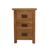 Oakcroft Narrow 3 Drawer Bedside Table – Nightstand with Storage Drawers – 38cm