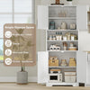 Tall Bathroom Cabinet, Freestanding Bathroom Storage Cabinet with 4 Doors