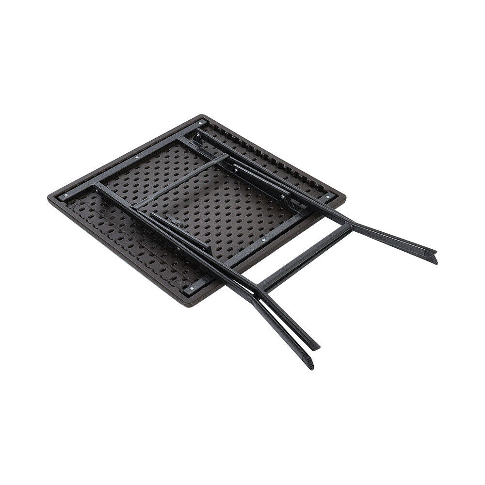 Rattan Garden Dining Table and Chairs Set Folding Camping BBQ Picnic Table Bench