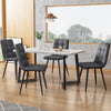 Set of 4 Dining Chairs with Backrest Metal Legs Living Room Kitchen Chairs Grey
