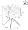 Set of 2 Velvet Dining Chair Single Light Luxury Living Room Bedroom Swivel Gray