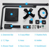 Bathroom Shower Mixer Set 8'' Square Black Taps Twin Over Head Exposed Valve Bar