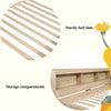 Multifunctional Wooden Double Bed Frame with Storage Space for Adults, Teenagers