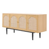 Large Wide Sideboard Cabinet Storage with 8 Shelves Compartments Rattan Cupboard