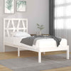 Bed Frame White Solid Wood Pine 75x190 cm Small Single