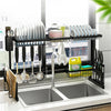 Adjustable Dish Drainer Over Sink Dish Drying Rack Kitchen Cutlery Holder