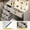 Modern Dressing Table Makeup Desk with Mirror 6-Drawer Stool Bedroom Vanity Set