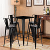 Retro Metal Pub Kitchen Dining Breakfast Bar Table & 2/4 High Chairs Stools Set
