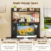 Multipurpose 2-Tier Desk Hutch with Pegboard-Brown