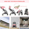 Lightweight Baby Stroller One-Hand Folding Compact Travel Stroller Adjustable