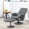 360° Swivel Recliner Chair with Footstool Recliner Armchair Reclining Chair Grey