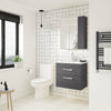 Wall Mounted 600mm Bathroom Mirrored Cabinet Gloss Grey Soft Closing Door