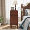 Wood End Table, Fully Assembled Narrow Side Table with Drawers Nightstand Brown