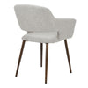 2X Grey Kitchen Dining Chairs Upholstered Lounge Living Room with Arms &Backrest