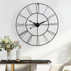 Large 80CM Skeleton Metal Roman Wall Clocks Big Numerals Giant Open Round Face