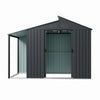 10x6FT Outdoor Garden Metal Storage Shed House w/Open Sheds for Tools Bike