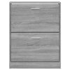 Sufrk Shoe Cabinet Grey Sonoma 59x17x81 Engineered Wood,Shoe Cabinet G2S5