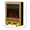 Electric Fireplace 1 & 2KW LED Fire for Living Room Golden