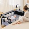 6-in-1 Baby Bed Travel Bedside Sleeper with Carry Bag-Grey