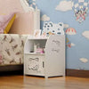 White Storage Cabinet Table Side End Stand Bedroom Bedside Storage Furniture NEW