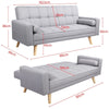 Modern Fabric Sofa Bed 3 Seater Click Clack Living Room Recliner Couch Sofa Grey