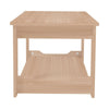 Rectangular Coffee Table Side End Table Wooden TV Stand with Storage Shelf Rack