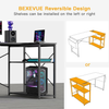 L-Shaped Gaming Desk 120x70cm Computer Desk with Storage Shelves Workstation
