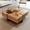 Modern Coffee Table With 4 Drawers Storage Side Table Living Room Furniture