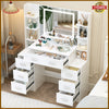 Dressing Table with LED Mirror Modern Makeup Desk Vanity Table Set +Drawer White